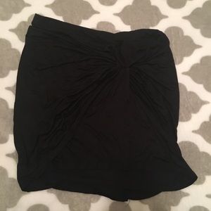 Black knot wrap mini skirt